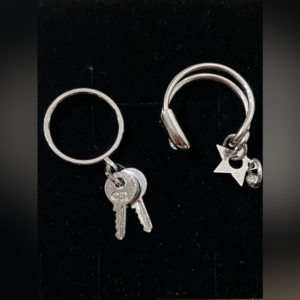 Dior Vintage Hardcore Safety Pin Star Key Ring Set - Picture 2 of 10